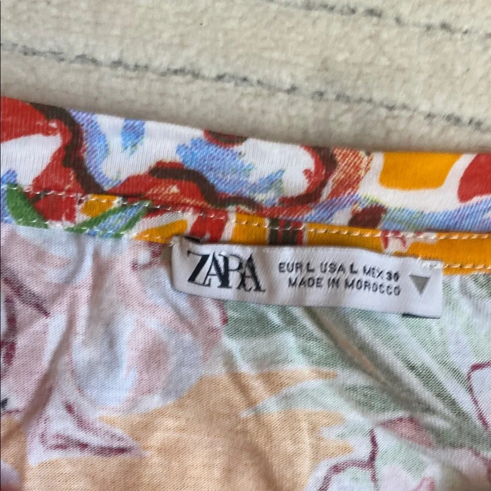 ZARA Vibrant Floral Print Dress - Picture 8 of 9
